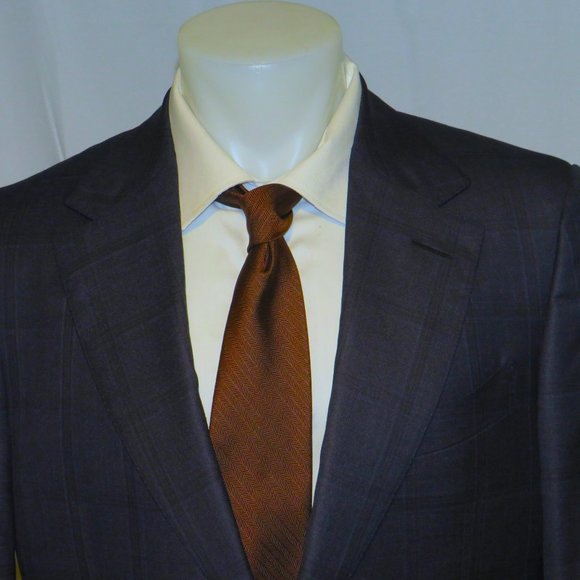 Tom Ford Blue Windowpane Plaid Current Two Button Suit 44R - Picture 5 of 16